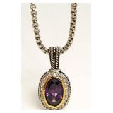 Genuine Amethyst 5.00 ct Fashion Pendant