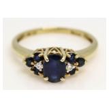 14kt Gold Genuine Sapphire & Diamond Ring