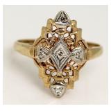 14kt Gold Antique Art Deco Diamond Estate Ring