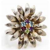Gorgeous 2.00 ct Gemstone Flower Designer Ring