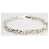 Bezel Set 2.00 ct White Topaz Tennis Bracelet