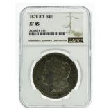 Rare 1878 XF45 8TF Morgan Silver Dollar