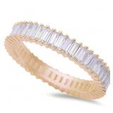 Quality 1.00 ct White Topaz Baguette Eternity Band
