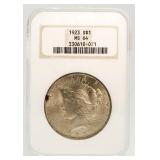 1923 MS64 Peace Silver Dollar
