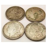 (4) Mixed Date Morgan Silver Dollars