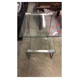 Modern Glass 2 Tier Table