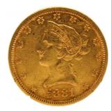 1881 Liberty Head $10 Gold Piece