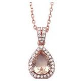Pear Cut Morganite Designer Pendant