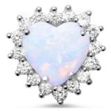 Fire Opal Heart Solitaire Pendant