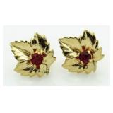 14kt Gold Genuine Ruby Earrings