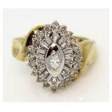 10kt Gold Fancy Marquise Diamond Ring