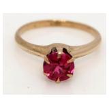 10kt Gold Pink Tourmaline Solitiare Ring