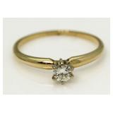 14kt Gold Brilliant 1/5 ct Diamond Solitaire Ring