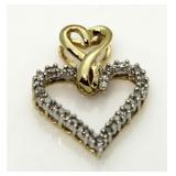 10kt Gold 1/4 ct Diamond Heart Pendant