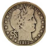 1912 Barber Silver Half Dollar