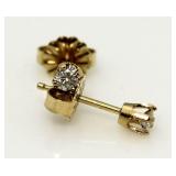 14kt Gold Brilliant Diamond Stud Earrings