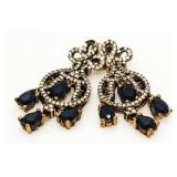 Vintage Style 8.50 ct Sapphire Chandelier Earrings
