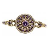 Vintage Sty. 9.44 ct Amethyst Wagon Wheel Bracelet