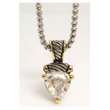 Trilion White Topaz Large Fashion Necklace