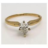 14kt Gold Pear Cut 1/2 ct Diamond Solitaire Ring