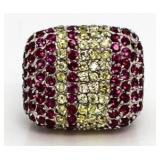 XL Pave Pink & Yellow Sapphire Designer Ring