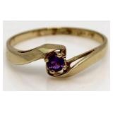 10kt Gold Genuine Amethyst Dinner Ring
