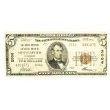 1929 Minneapolis $5 National Currency Bank Note