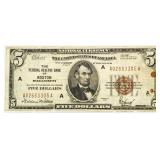 1929 Boston MA $5 National Currency Bank Note