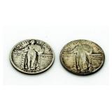 (2) 1925 & 1926 Standing Liberty Silver Quarters