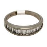 Solid Platinum 1.00 ct Baguette Diamond Band
