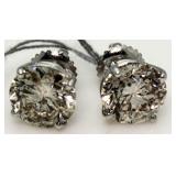 14kt Gold 4.01 ct Diamond Solitaire Stud Earrings