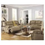 Ashley 578 Hogan Mocha Reclining Sofa & Love Seat