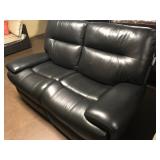 Coaster Black Leather Love Seat