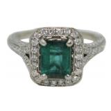 14kt Gold 2.95 ct Emerald & Diamond Ring