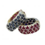 14kt Gold 4.00 ct Sapphire & Ruby Earrings