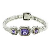 Beautiful Amethyst Fashion Cuff Bracelet