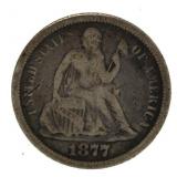 1877 Carson City Seated Liberty Silver Dime