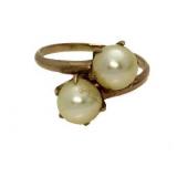 14kt Gold Double Pearl Ring