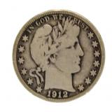 1912-D Barber Silver Half Dollar