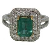14kt Gold 2.42 ct Emerald & Diamond Ring