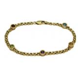 14kt Gold Genuine Gemstone Bracelet