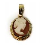 14kt Gold Cameo Pendant