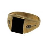 10kt Gold Black & Diamond Ring