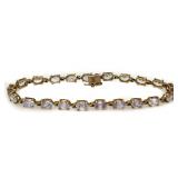 10kt Gold Brilliant 8.50 ct White Topaz Bracelet