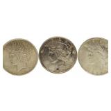 (3) 1922-P, D & S Peace Dollar Mint Set