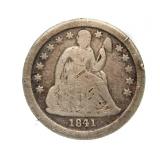 1841 Seated Liberty Silver Dime