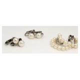 Collection (3) Genuine Pearl Clip Earrings