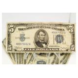 (10) 1934 Blue Seal $5 Silver Certiicates