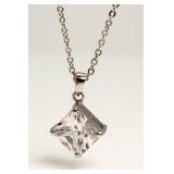 Princess Cut 3.00 ct White Topaz Pendant