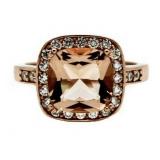 Cushion Cut 4.10 ct Morganite Designer Ring